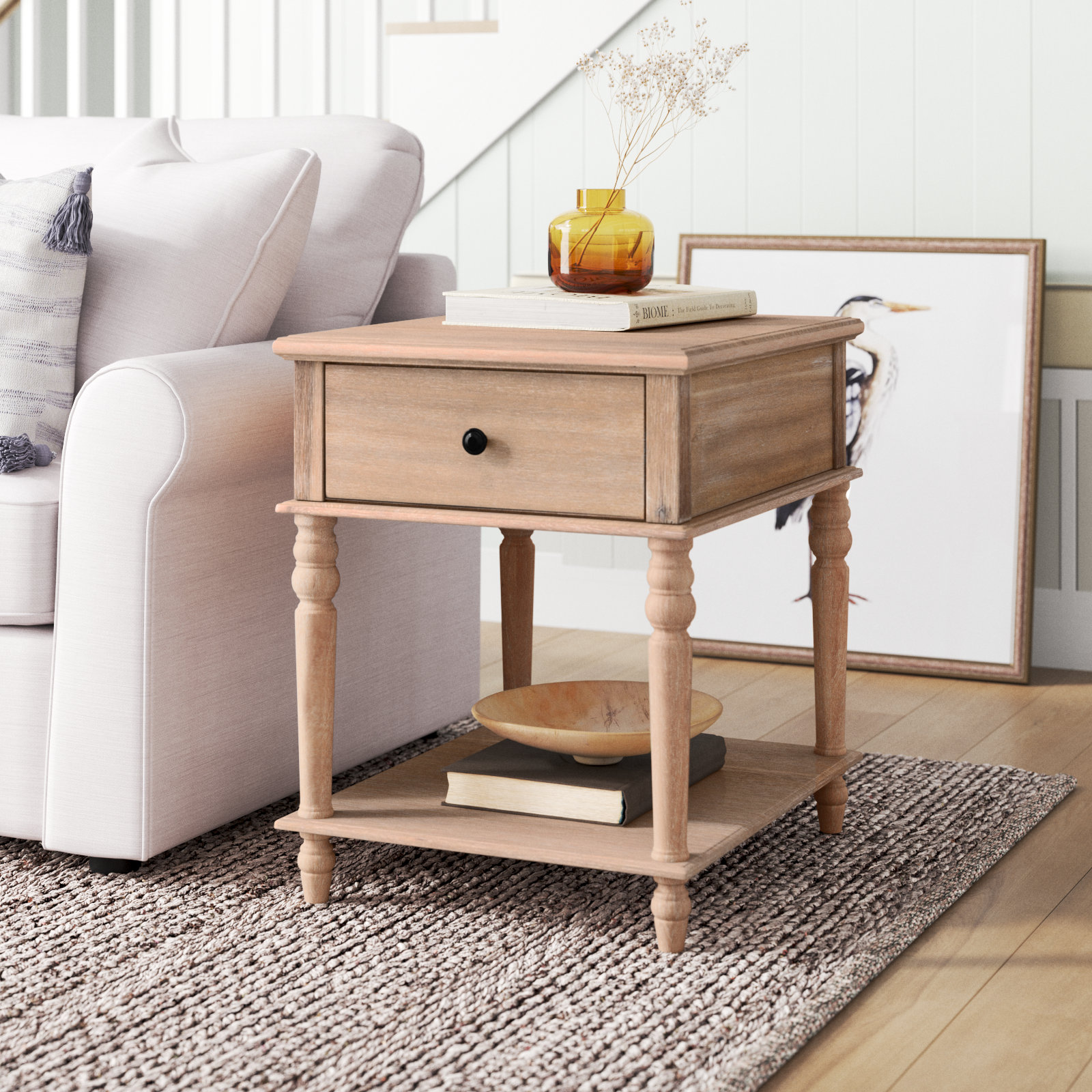 End table with blanket storage sales
